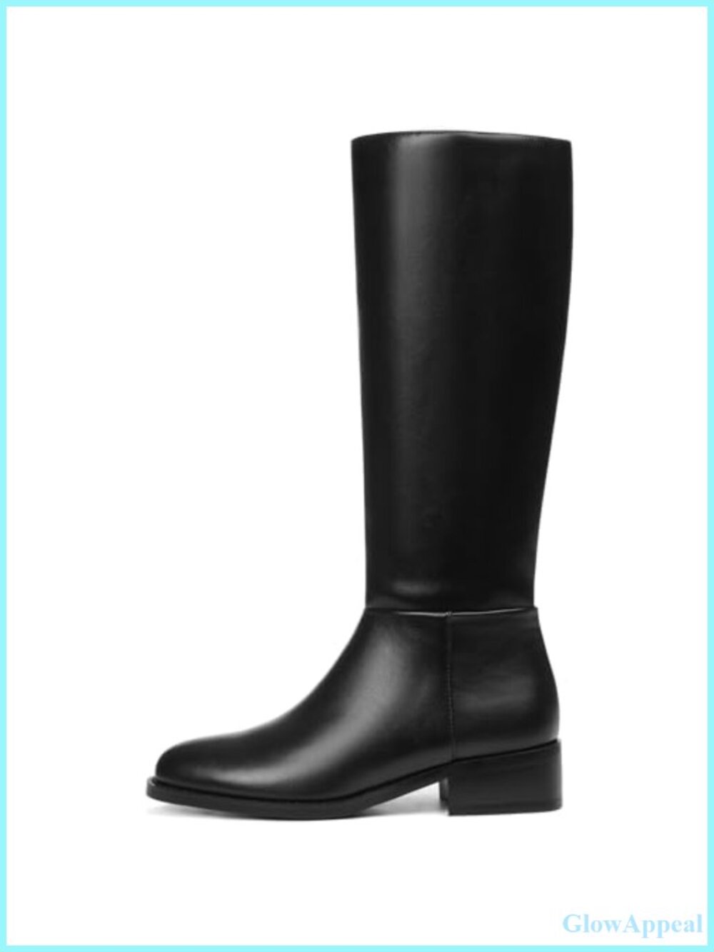 Knee High Boots Women Pull-On Low Block Heel Tall Winter Boots